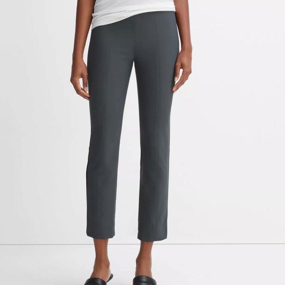 Vince Stitch Front Seam Ponte Crop Legging. Dark Grey. Medium, 25.5" inseam.